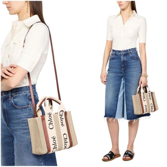 Chloe Small Woody Canvas Tote Bag - Picture 2 of 13